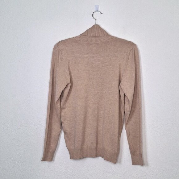 Calvin Klein Turtleneck Sweater Sz M Pullover Minimalist Neutral Preppy Classic - Picture 7 of 12